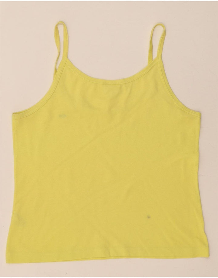 Lacoste Femme Cami Top Taille 42 Grand Coton Jaune