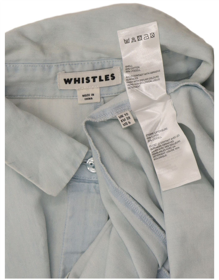 Whistles Robe chemise pull coupe ample pour femme UK 10 Petit Bleu Coton