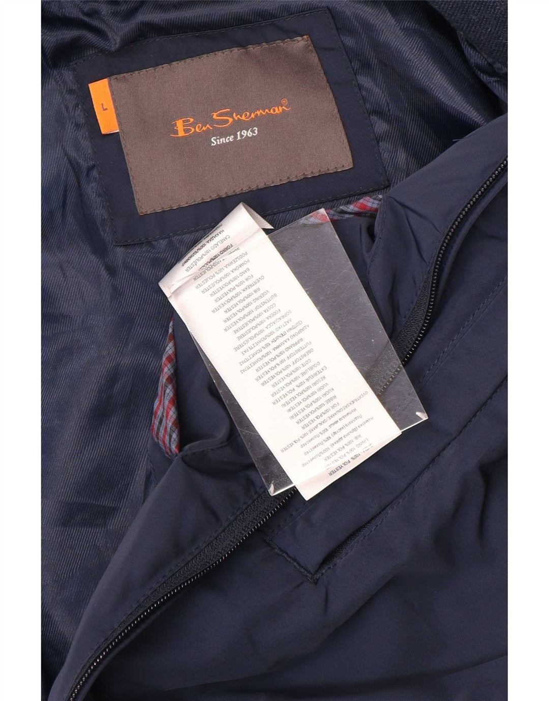 Ben Sherman Veste Bomber Homme UK 40 Large Bleu Marine Polyester