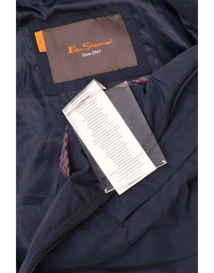Ben Sherman Veste Bomber Homme UK 40 Large Bleu Marine Polyester