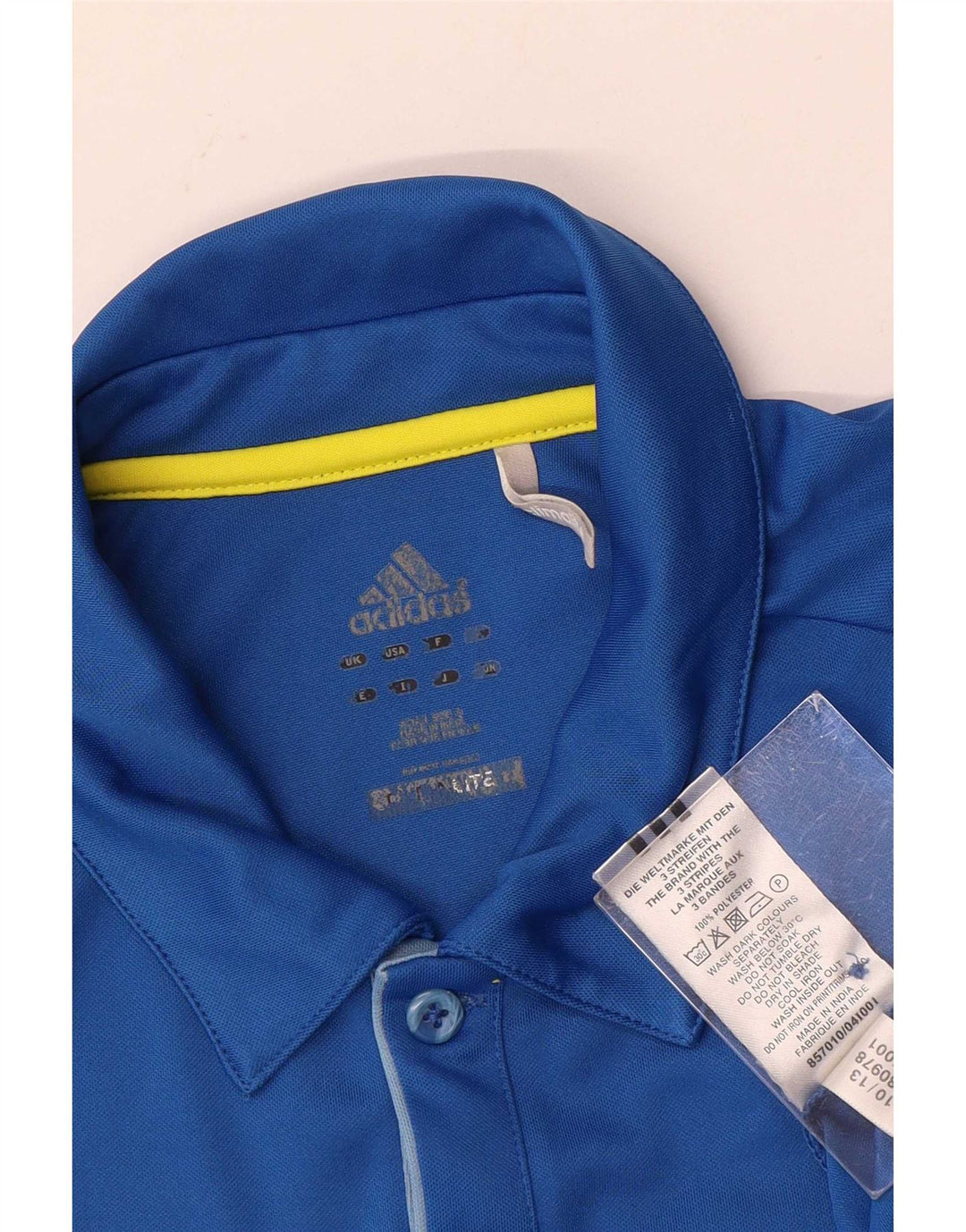 Adidas Hommes Climalite Polo Petit Bleu Polyester
