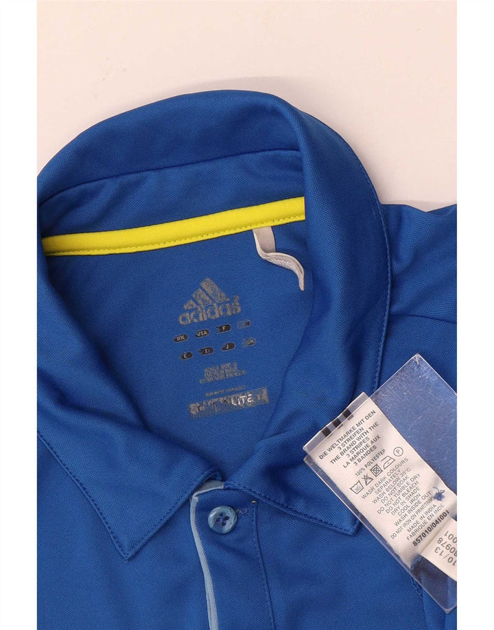 Adidas Hommes Climalite Polo Petit Bleu Polyester