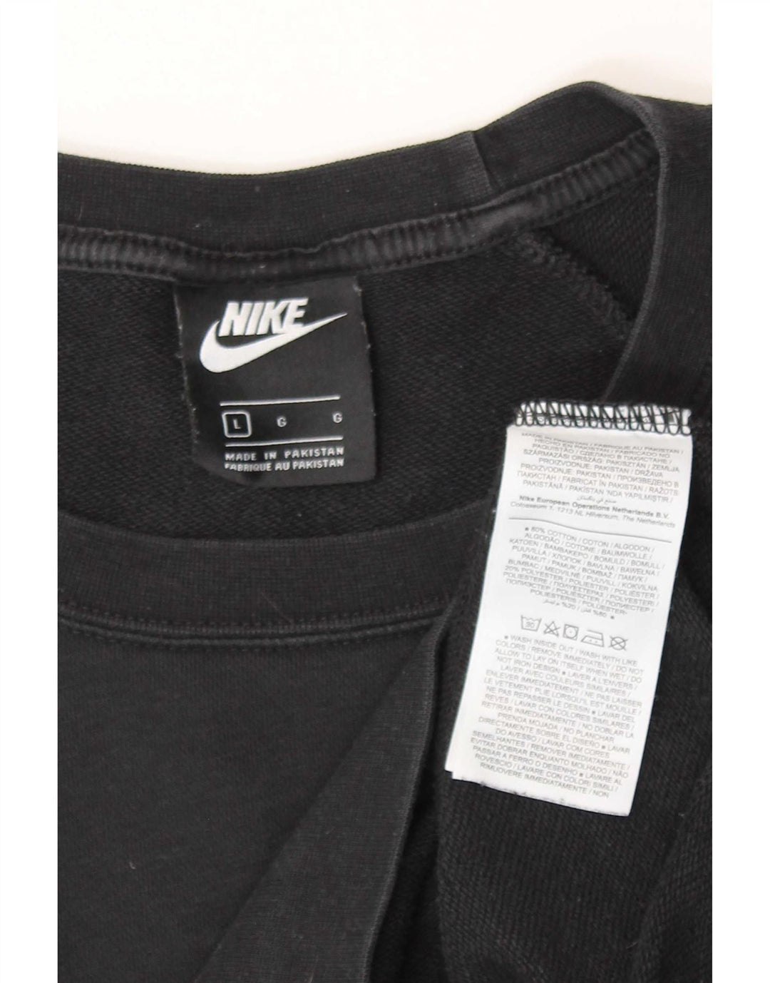 Nike Sweat-shirt pour homme en coton noir Taille L