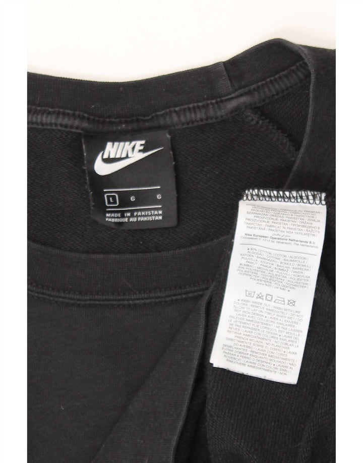Nike Sweat-shirt pour homme en coton noir Taille L