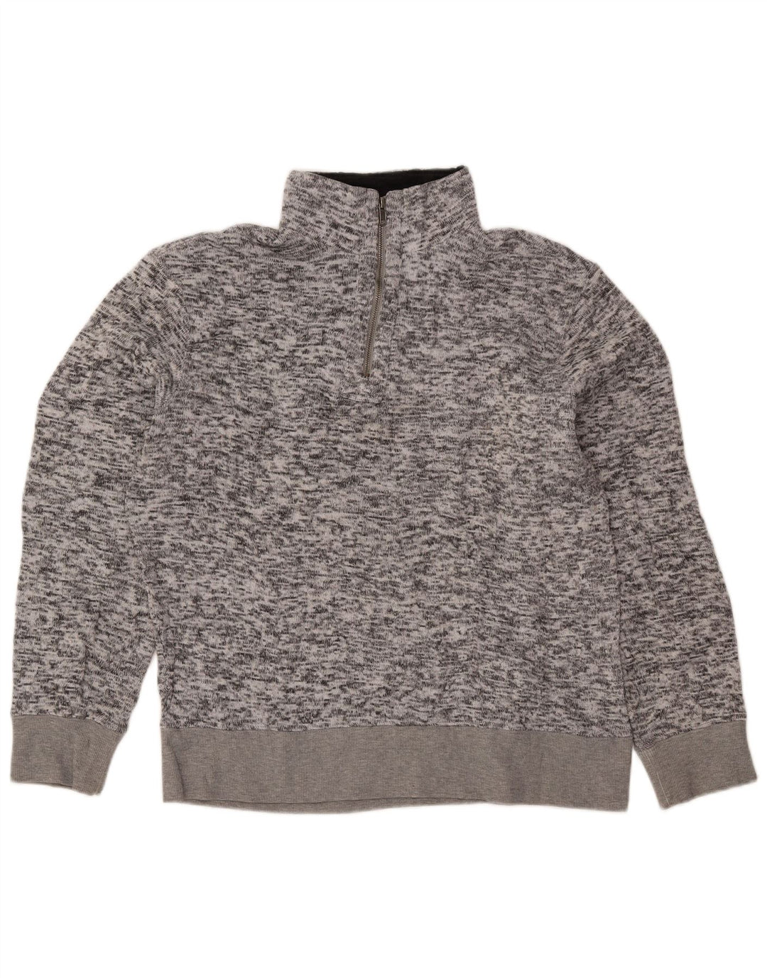 Lee Sweat-shirt à col zippé pour homme, en polyester moucheté, grand gris