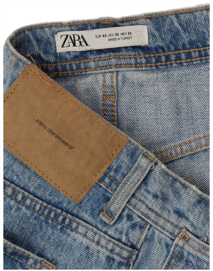 Zara Short en jean vieilli pour homme EU 42 Large W32 Bleu Coton