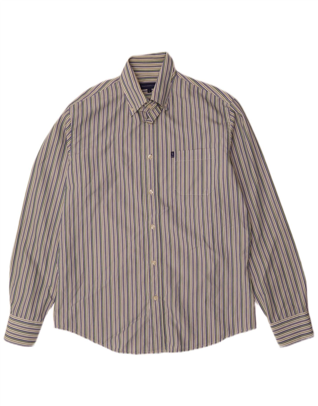 Trussardi Jeans Chemise Homme Large Rayée Multicolore En Coton