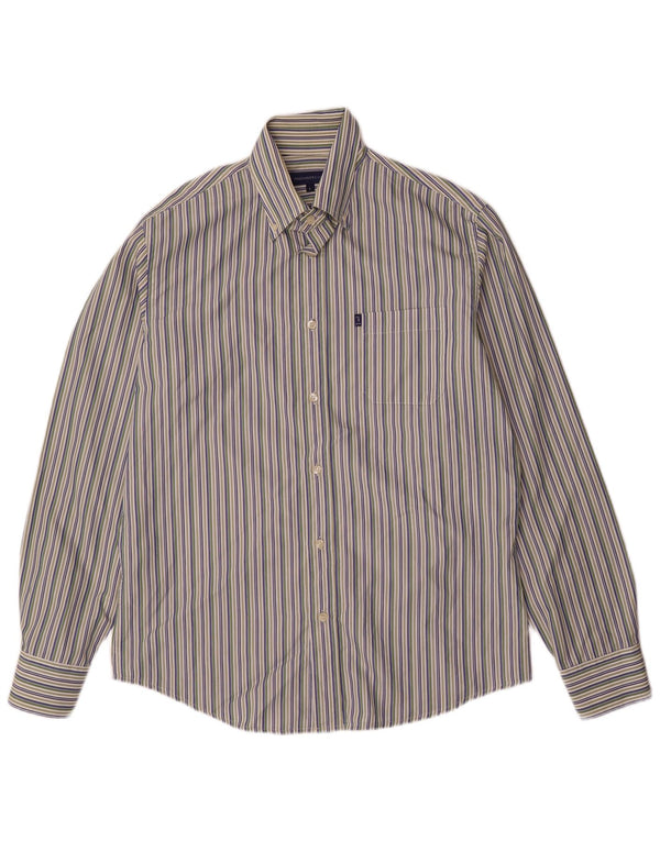Trussardi Jeans Chemise Homme Large Rayée Multicolore En Coton