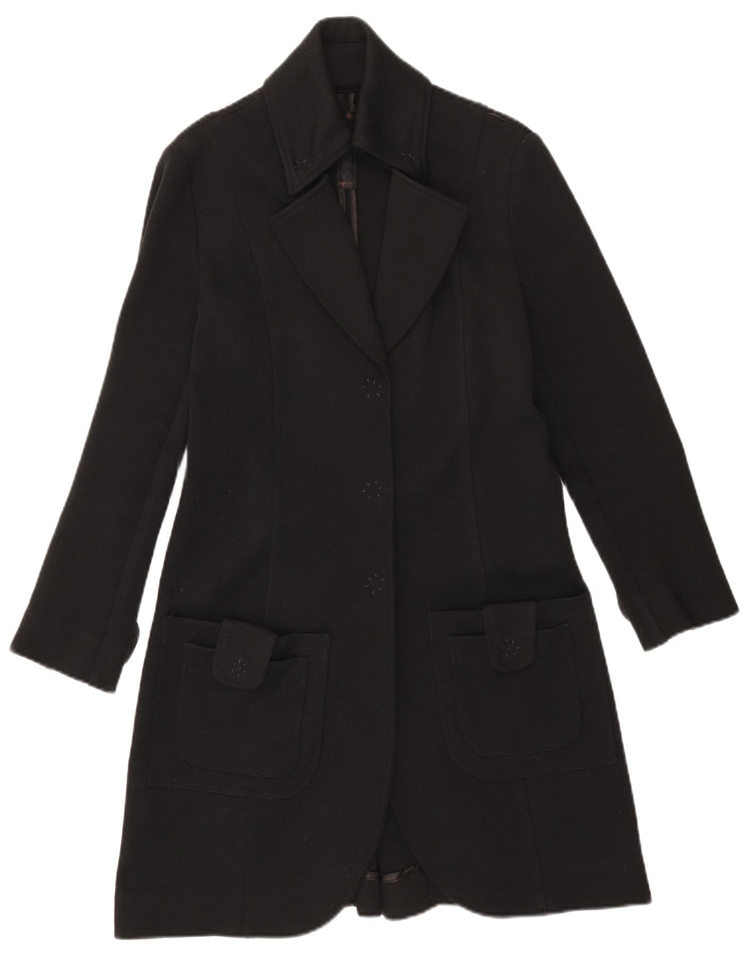 Einstein Manteau Femme UK 14 Grande Laine Noire