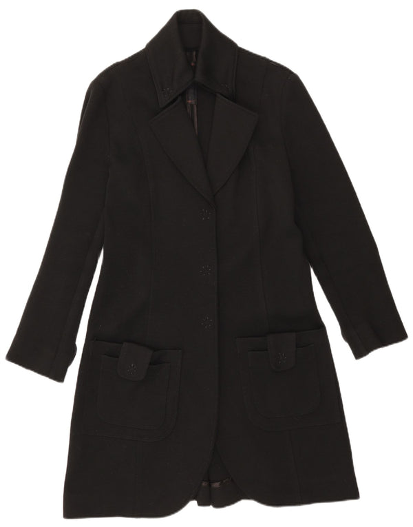 Einstein Manteau Femme UK 14 Grande Laine Noire