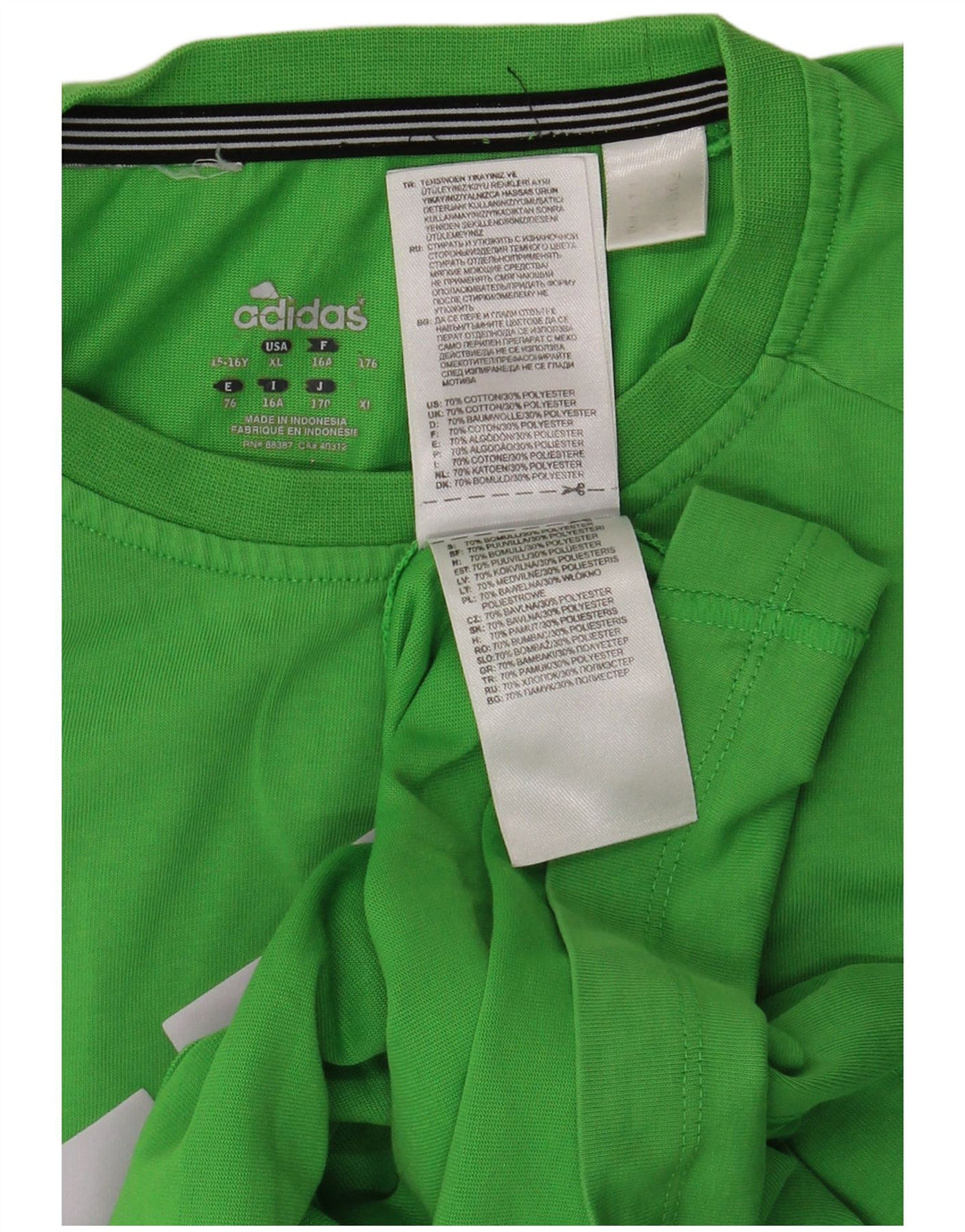 ADIDAS Garçon Climalite Graphic T-Shirt Top 15-16 ans Vert Coton