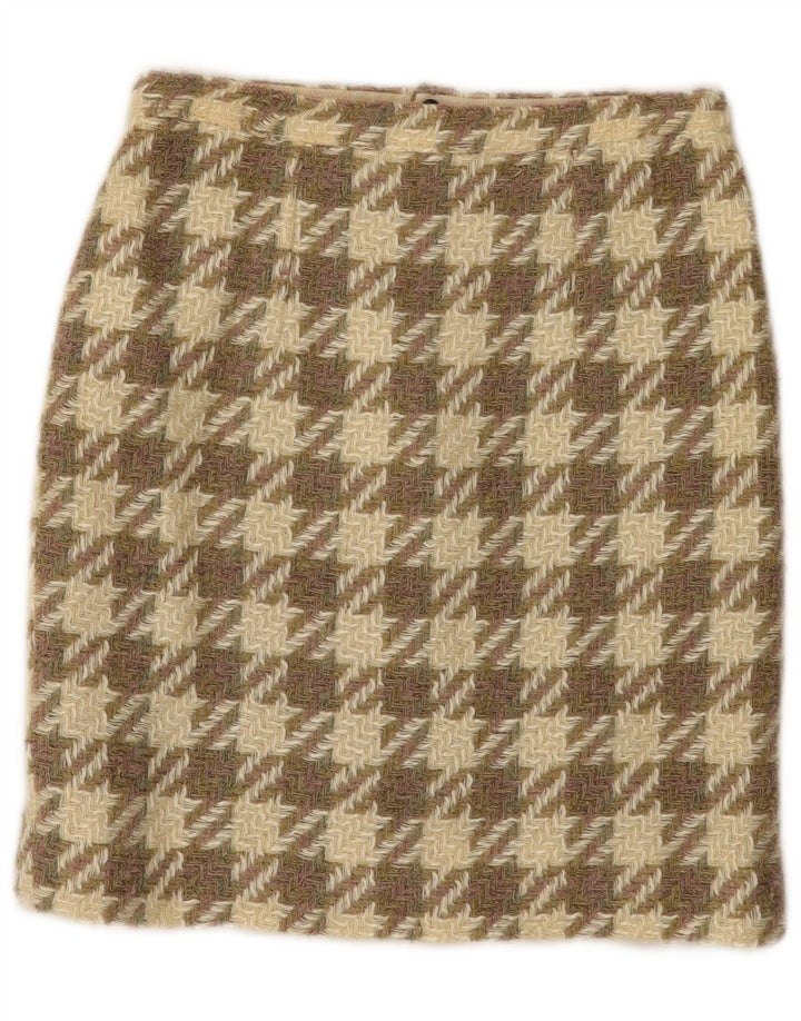 jupe tricotée femme vintage W26 Petit pied-de-poule marron