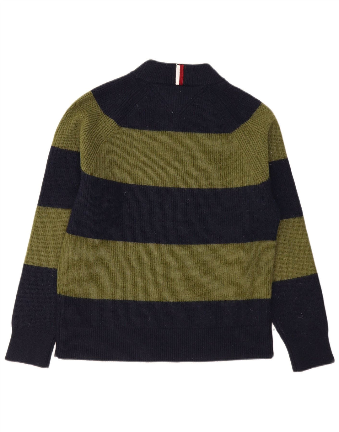 Tommy Hilfiger Pull col roulé homme en laine rayée kaki moyen