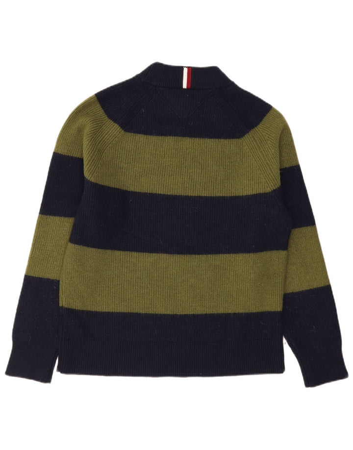 Tommy Hilfiger Pull col roulé homme en laine rayée kaki moyen