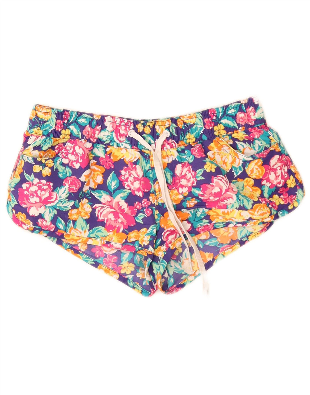 BENETTON Hot Pants Femme W26 Petit Floral Multicolore