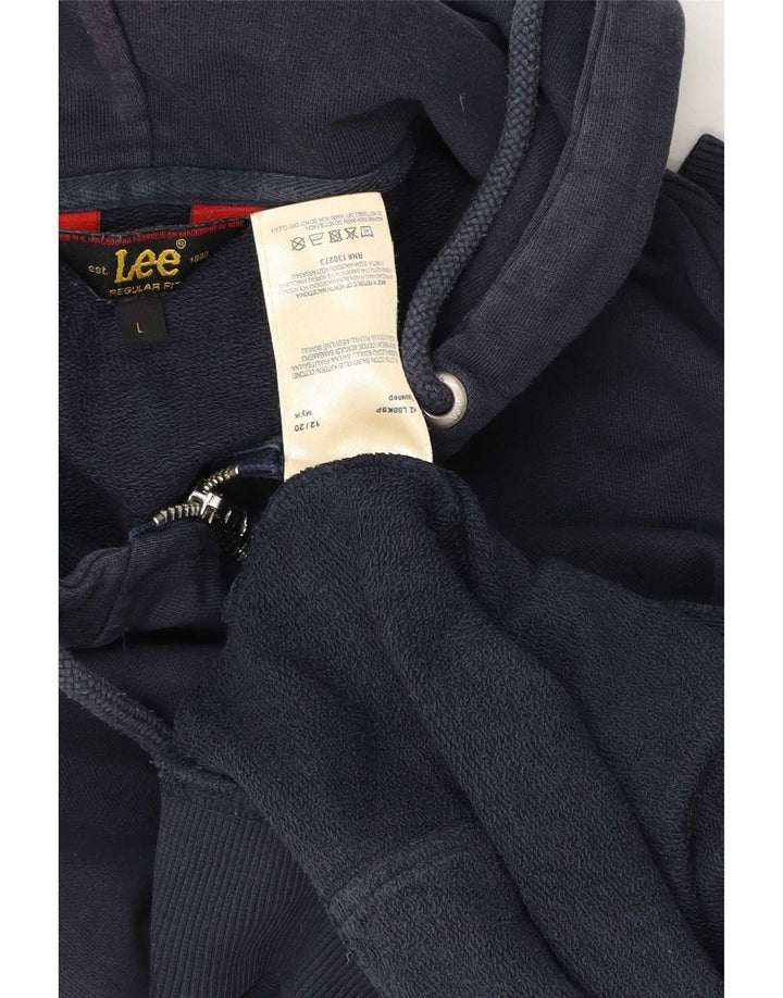 Lee Pull à capuche zippé pour homme, grand coton bleu marine
