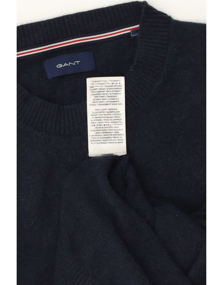 Gant Pull ras du cou pour homme en laine d'agneau bleu marine Small