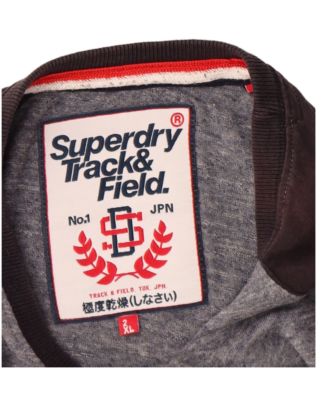 SUPERDRY Haut graphique à manches longues pour hommes 2XL Gris Colorblock Coton