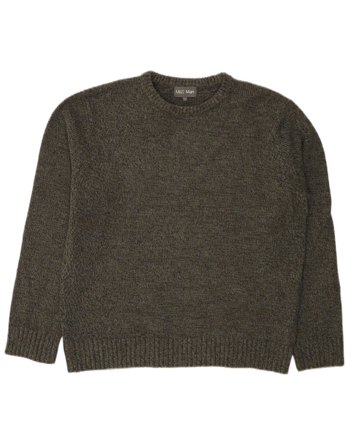 Marks & Spencer Pull col bateau pour homme Kaki Taille L