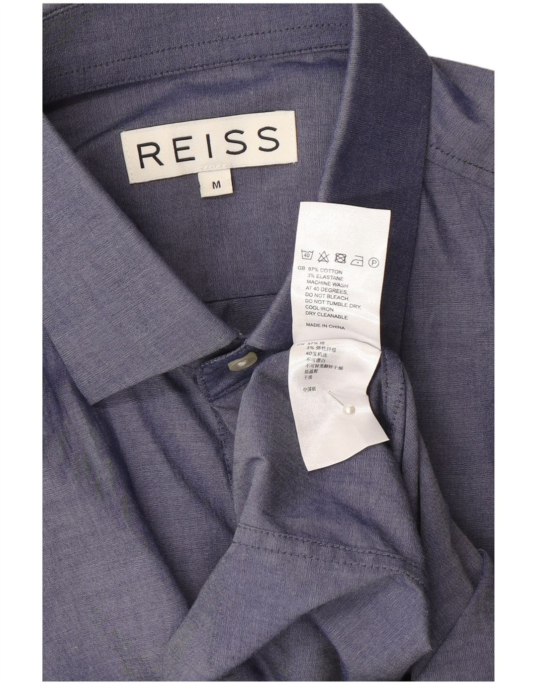 Reiss Chemise Homme Bleu Marine Moyen Coton