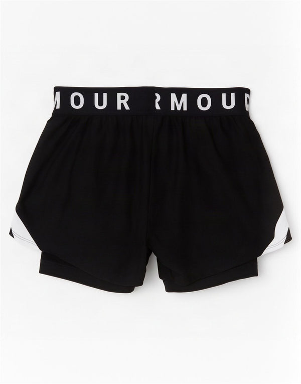 Under Armour Short de sport graphique pour femme UK 8 Small Noir Colourblock