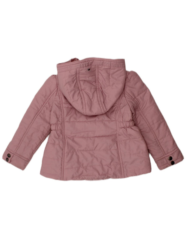 TOMMY HILFIGER Baby Girls Hooded Padded Jacket 12-18 Months Pink Polyester