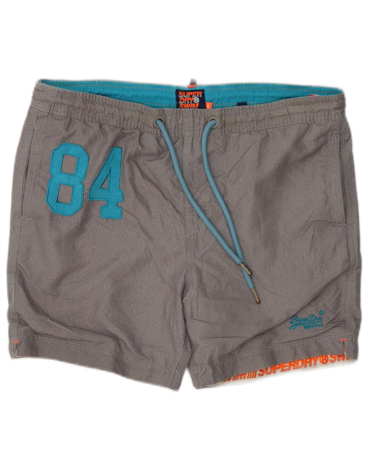 Superdry Short de Bain Graphique Homme Large Gris Polyester