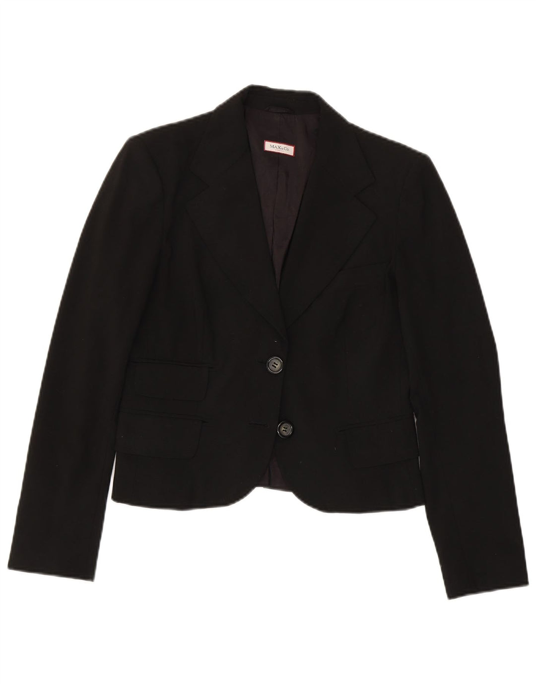 Max & Co. Veste blazer à 2 boutons pour femme UK 10 Small Noir Polyester