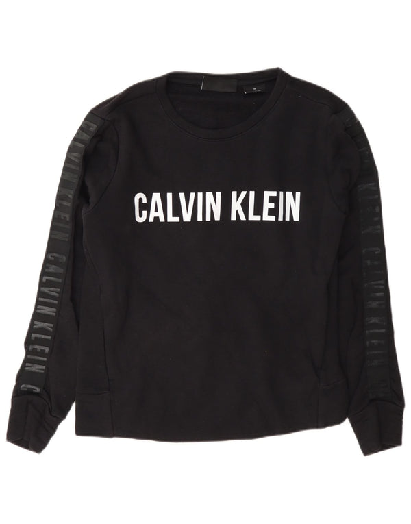 Calvin Klein Sweat-shirt graphique pour femme UK 10 Petit coton bleu marine