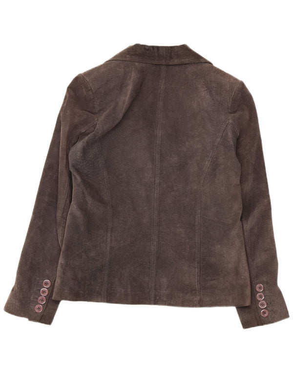 Project Veste blazer en daim à 2 boutons pour femme IT 46 Grand cuir gris