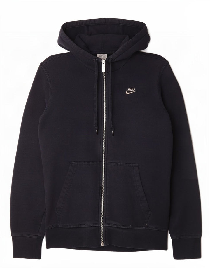 Nike Pull à capuche zippé pour homme Petit coton bleu marine