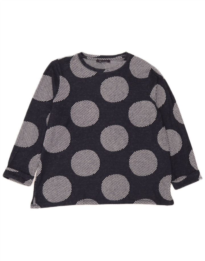 Marks & Spencer Haut à manches 3/4 pour femme UK 14 Grand pois bleu marine