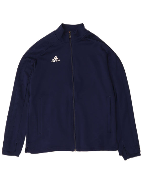 Veste de survêtement Adidas Garçon 11-12 ans Bleu Marine Polyester