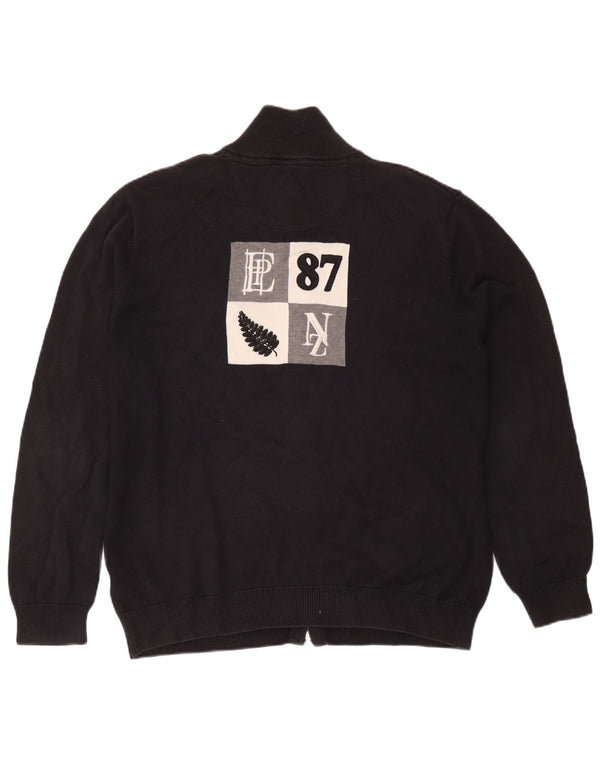 Eden Park Pull Cardigan Graphique Homme XL Noir Coton