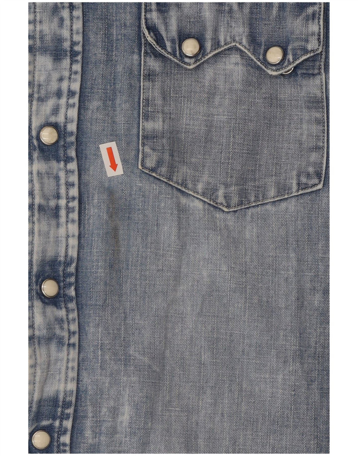 Lee Chemise en jean délavé à l'acide pour hommes, grand coton bleu