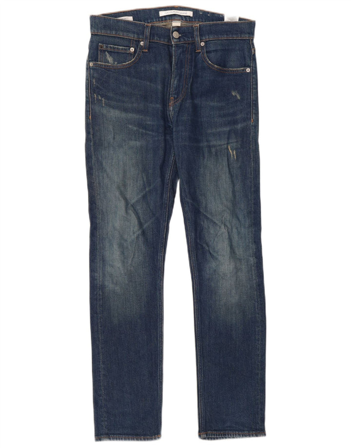 Calvin Klein Jean slim effet vieilli W28 L30 en coton bleu pour femme