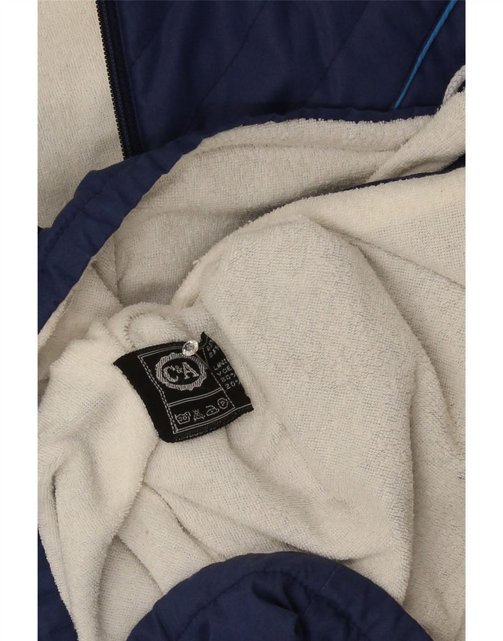 C & A Veste coupe-vent à capuche pour homme UK 36 Small Bleu marine Coton