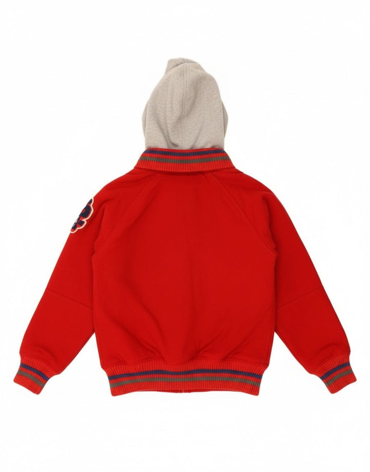 Superdry Veste Varsity à capuche graphique pour femme UK 16 Large Rouge Colourblock