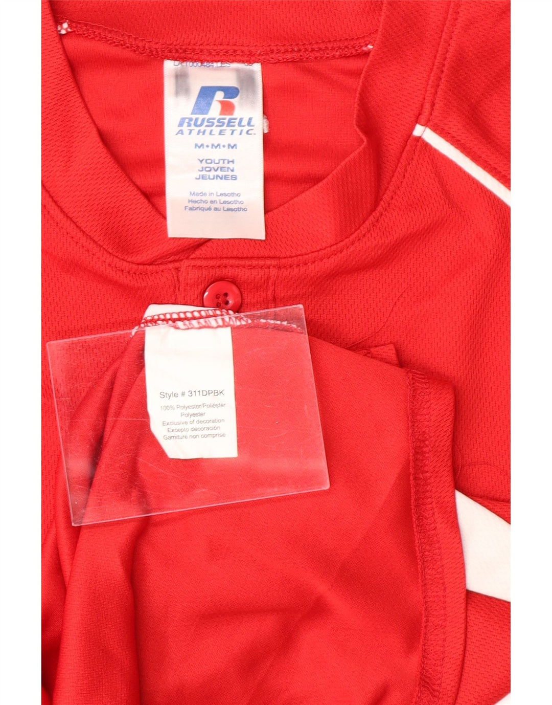 RUSSELL ATHLETIC Boys T-Shirt Top 10-11 Years Medium Red Colourblock