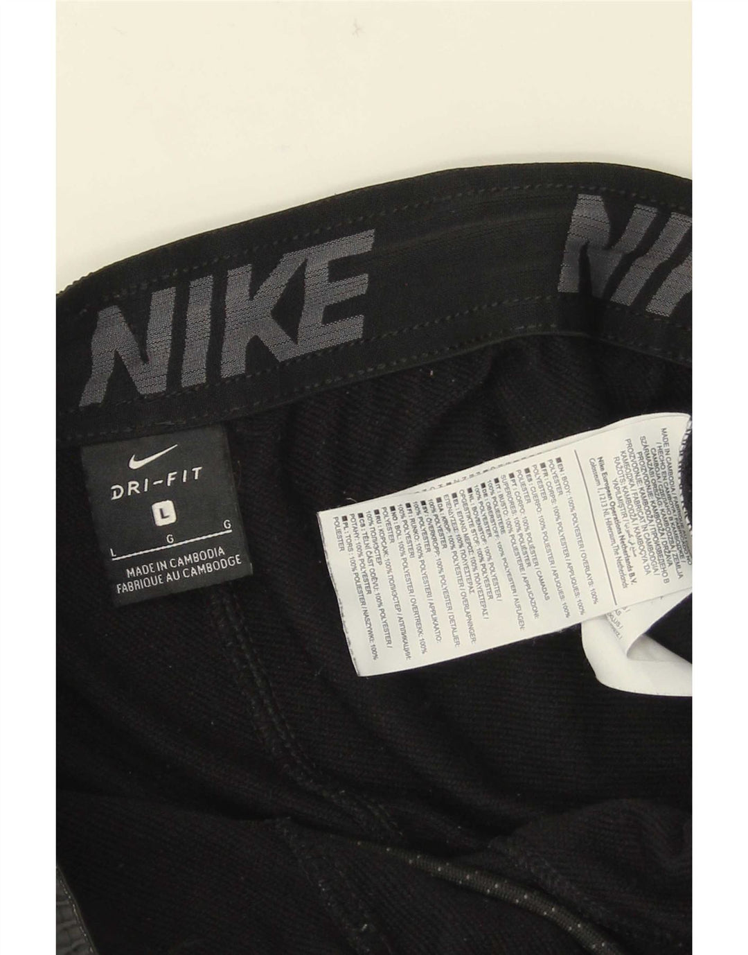Nike Pantalon de survêtement Dri Fit pour homme Taille L Noir Polyester
