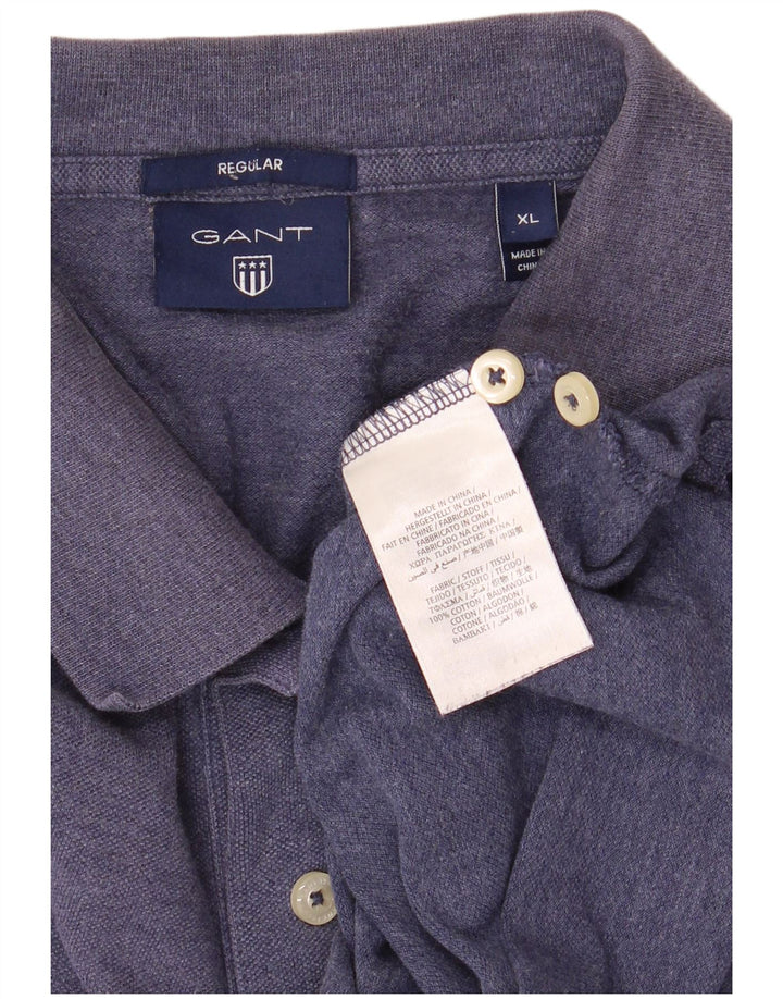 Gant Polo Regular Homme XL Bleu Coton