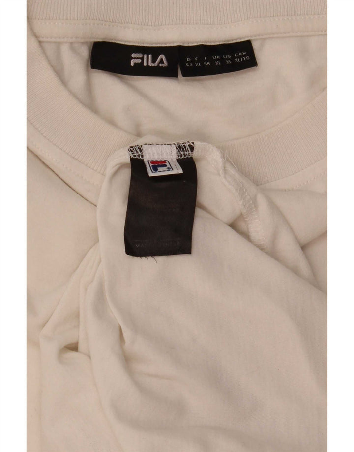 Fila T-Shirt Homme Top XL Blanc Coton