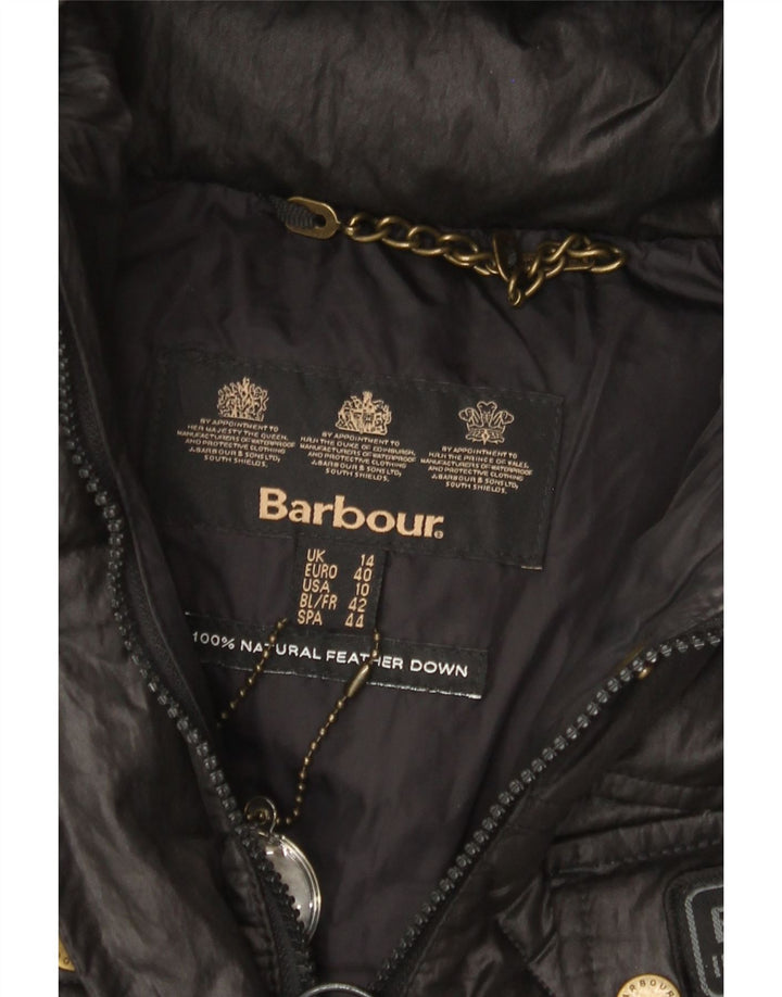 BARBOUR Veste matelassée à capuche pour femme UK 14 Large Noir