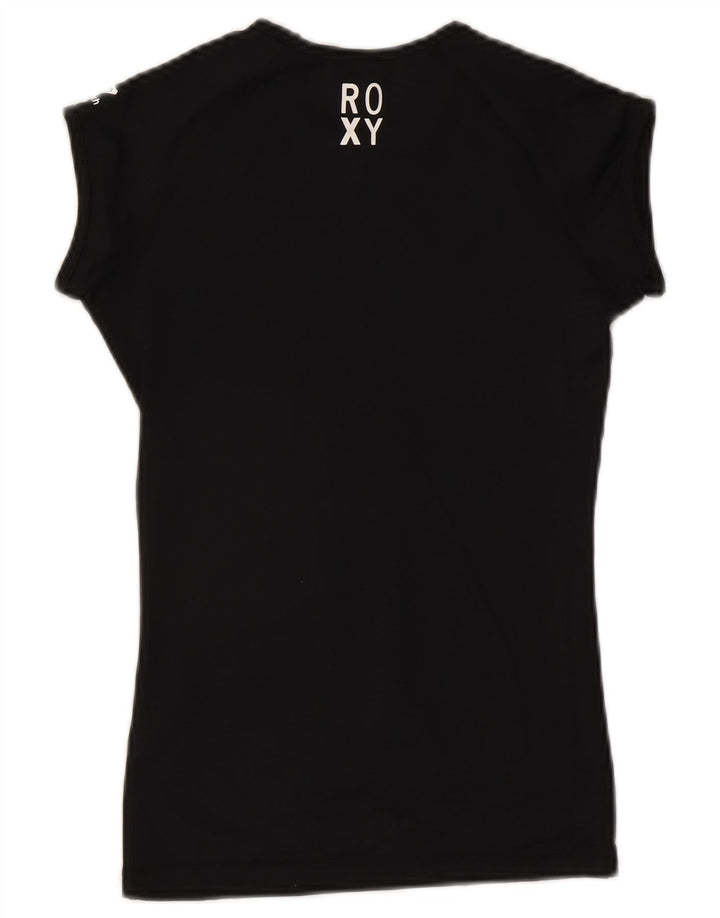 Roxy T-shirt graphique pour femme UK 8 Small Noir Polyester