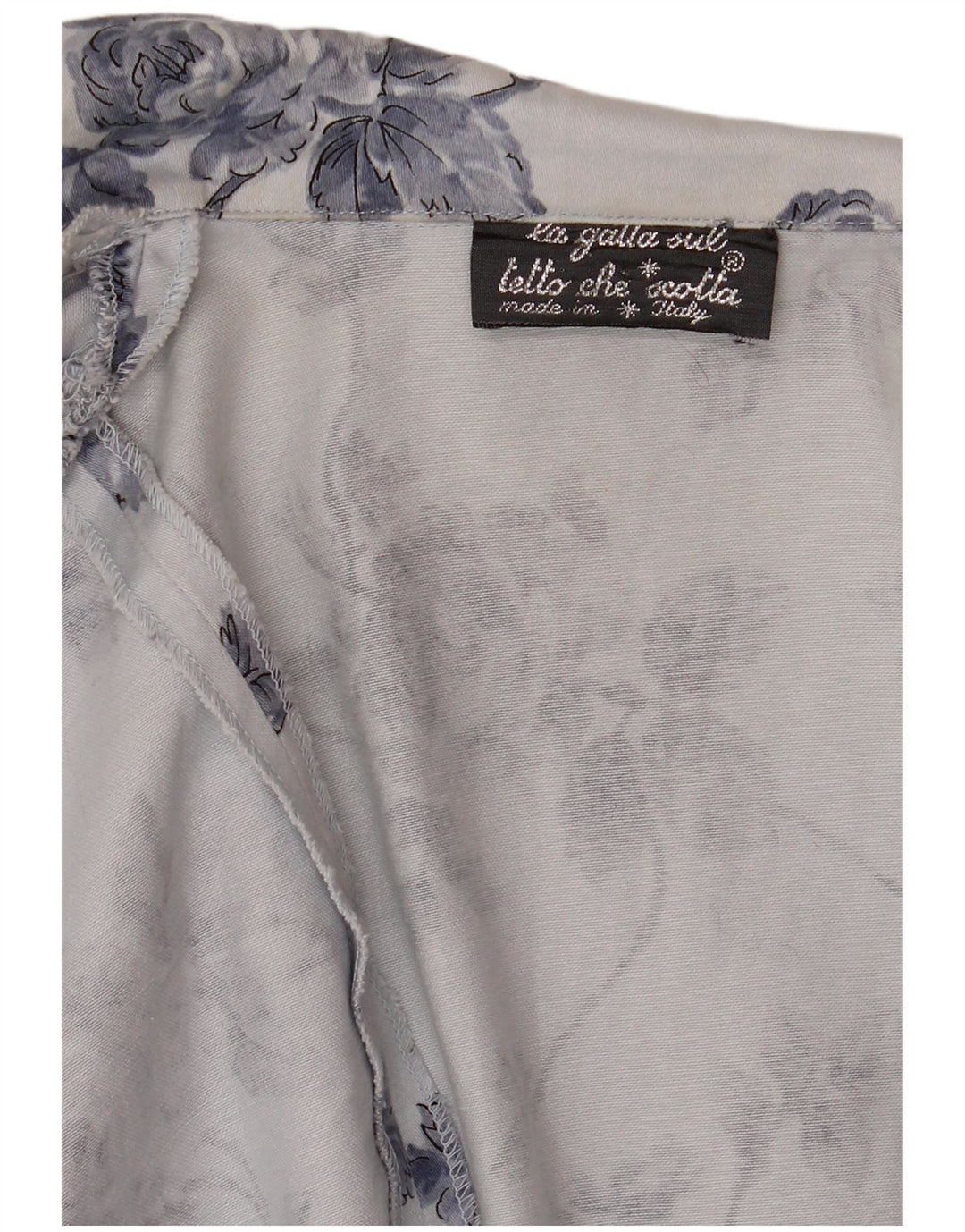 vintage Femmes 1 Bouton Boléro Veste UK 14 Moyen Bleu Floral