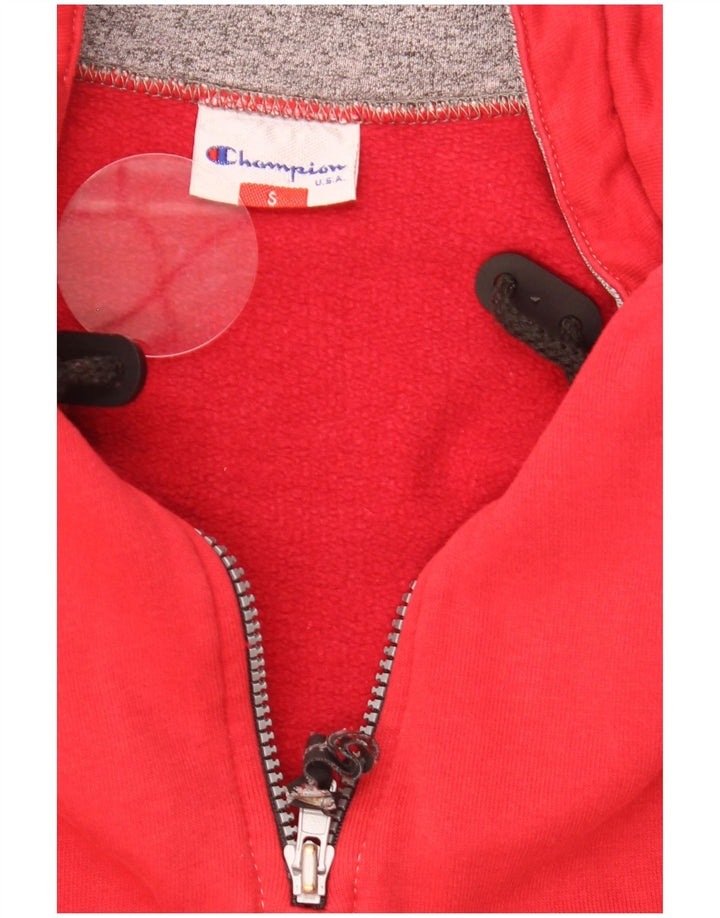 Champion Sweat-shirt graphique à col zippé pour homme, petit rouge