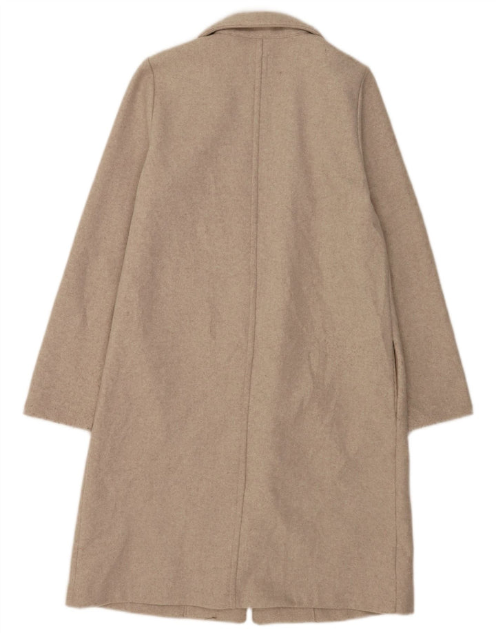 Zara Womens Open Overcoat UK 10 Small Gris Polyester