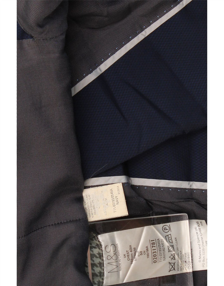 Marks & Spencer Veste blazer à 1 bouton pour homme UK 40 Large Bleu marine classique