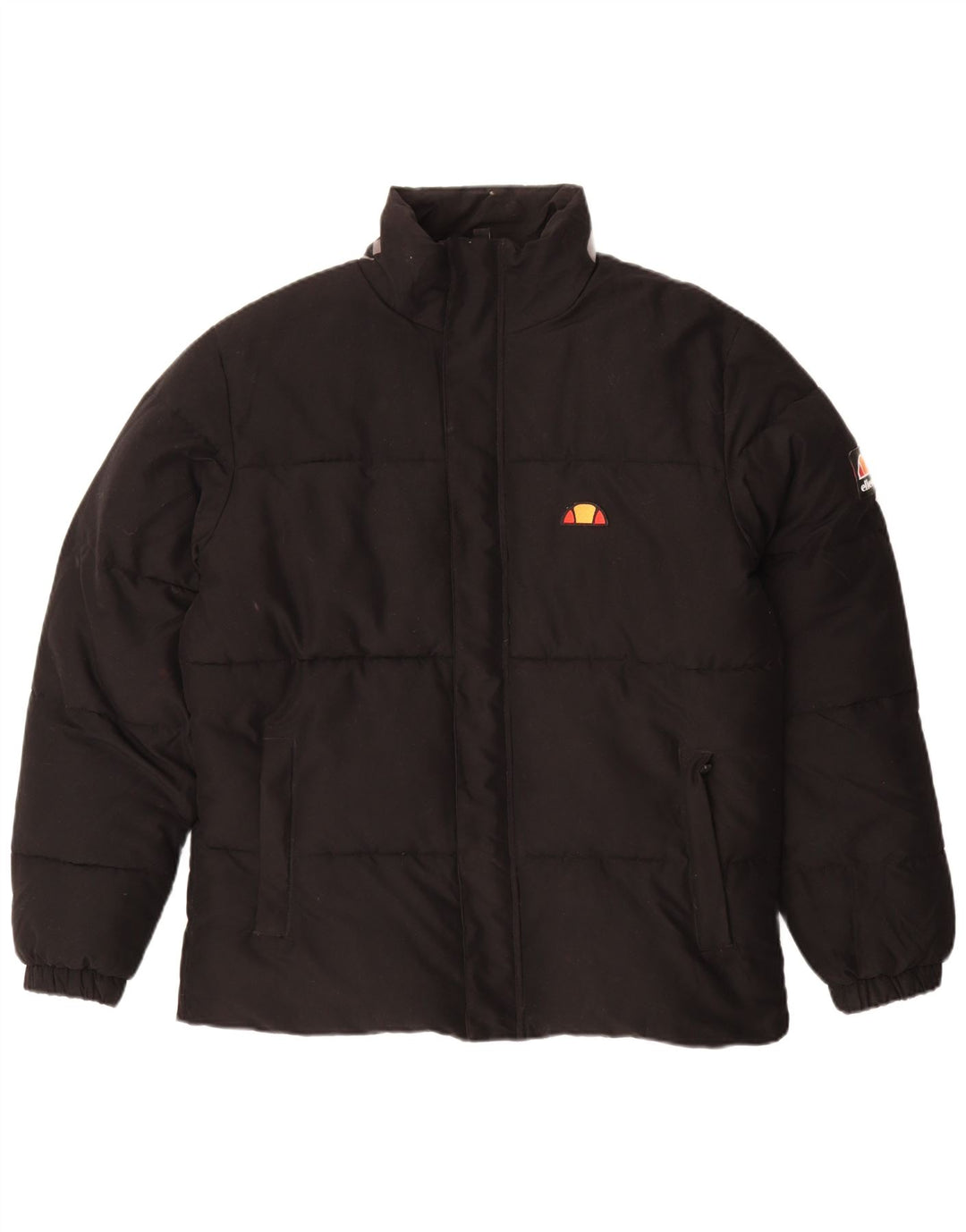 Ellesse Veste matelassée graphique pour homme UK 40 Large Noir Polyester