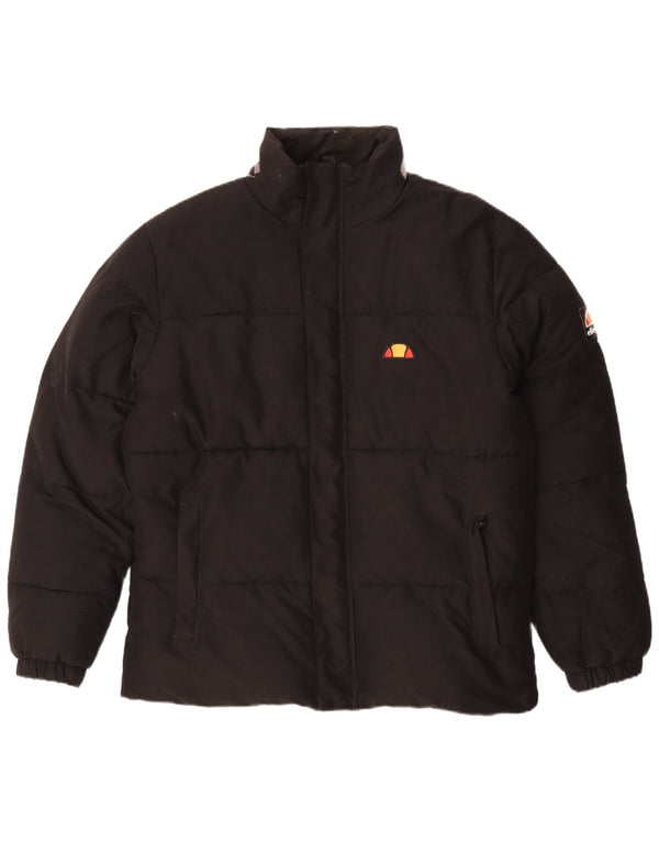 Ellesse Veste matelassée graphique pour homme UK 40 Large Noir Polyester